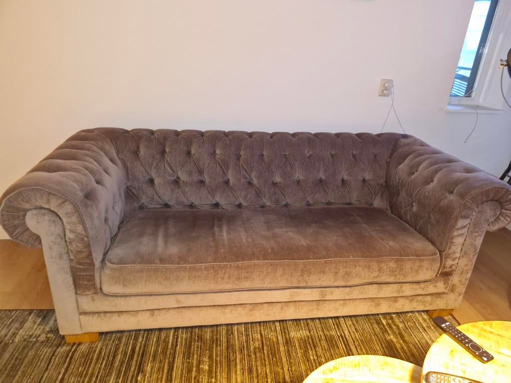 Stijlvolle 3-zits bankstel - Chesterfield look, Ophalen, Gebruikt, Driepersoons, 75 tot 100 cm