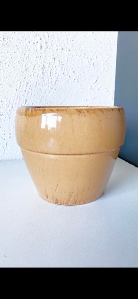 mooie VINTAGE GEGLAZUURDE BLOEMPOT, Tuin en Terras, Bloempotten, Nieuw, Aardewerk, Binnen, Balkon, Tuin, Minder dan 40 cm, Minder dan 25 cm