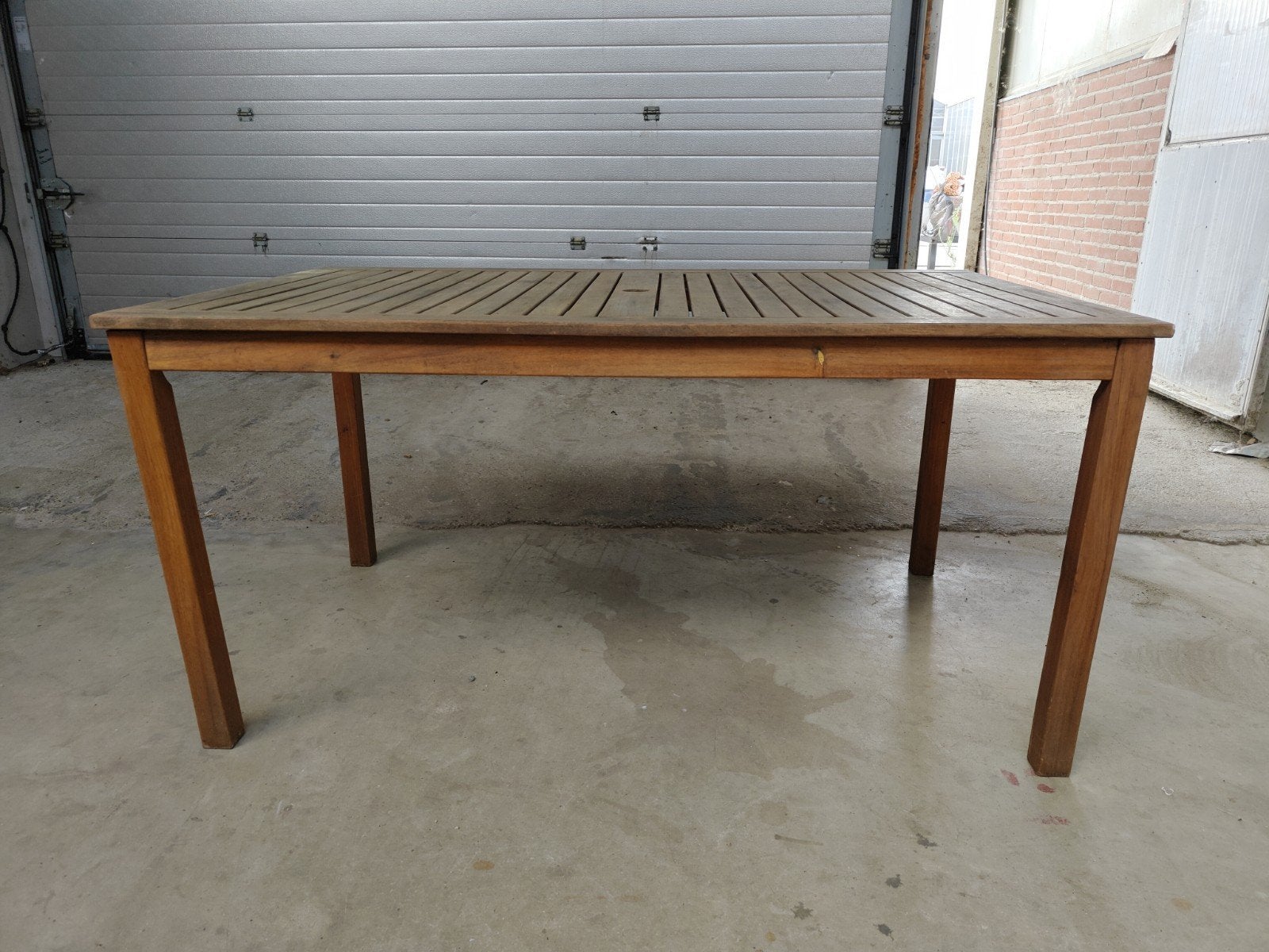 Teakhouten tuintafel 150x90x74 cm met uitneembare poten, Ophalen, Gebruikt, Rechthoekig, Teakhout