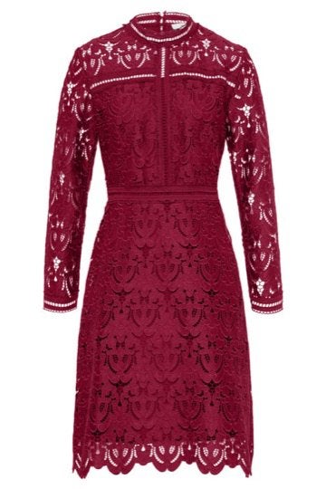 Ivy&Oak burgundy feestelijke jurk 38, Kleding | Dames, Ophalen of Verzenden, Zo goed als nieuw, Rood, Knielengte