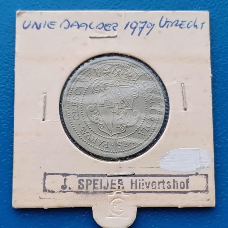 1 Unie Daalder 1979 - Unie van Utrecht, Postzegels en Munten, Penningen en Medailles, Overige materialen, Nederland, Verzenden