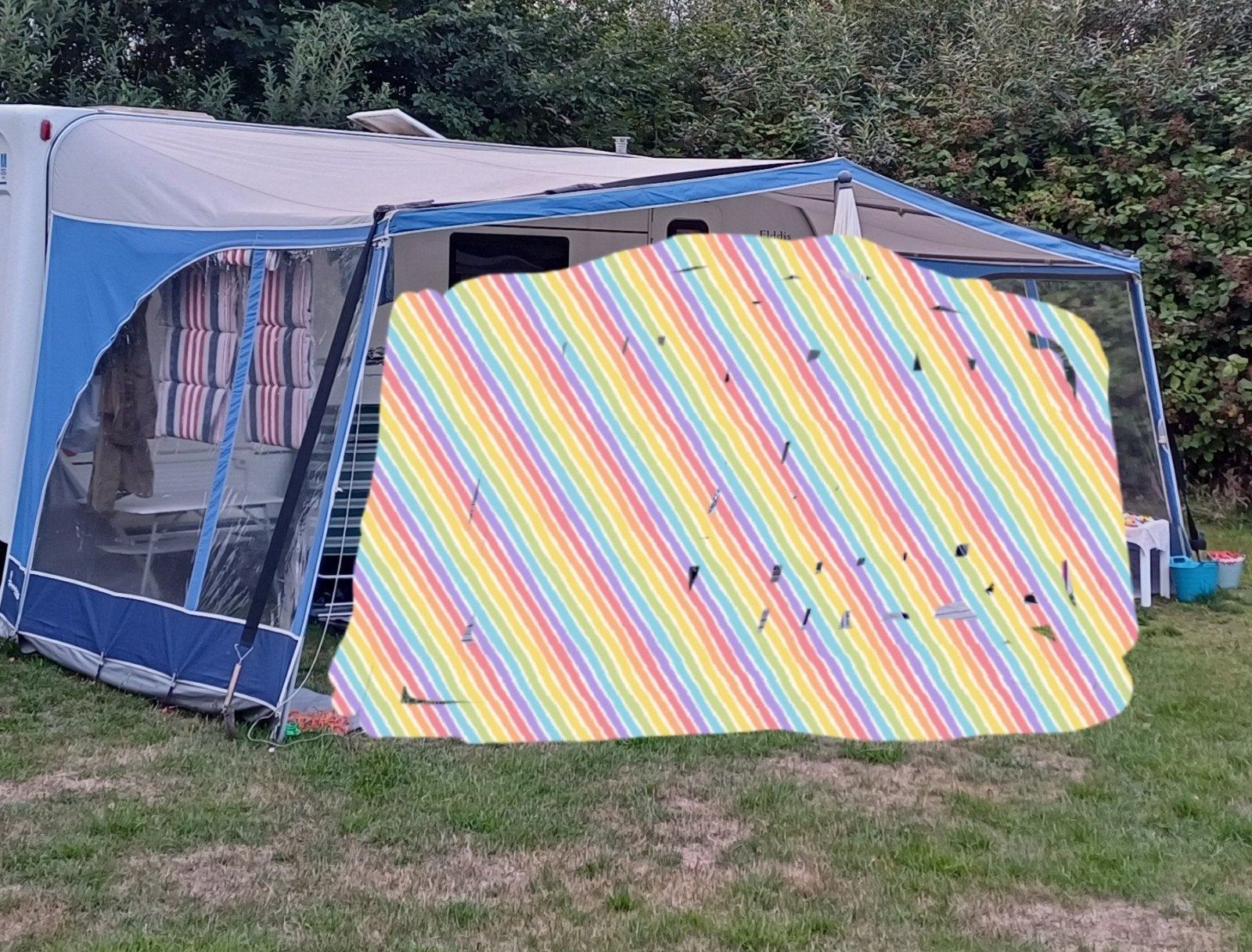 Isabella Sun Blue luifel met 2 zijstukken), Ophalen, Gebruikt