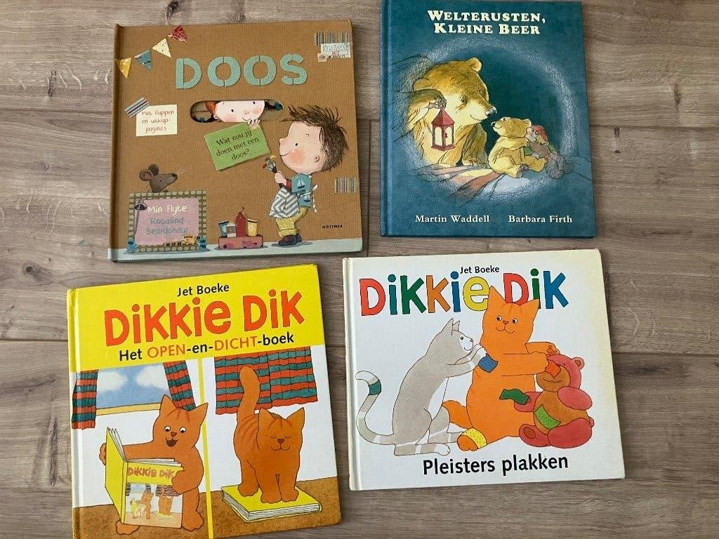 4 leuke prentenboeken o.a. Dikkie Dik, Ophalen of Verzenden, Gelezen, Diverse auteurs, Prentenboek