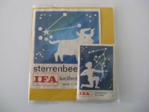 Lucifersmerken IFA Sterrenbeelden serie 1 -25., Verzenden, Zo goed als nieuw, Luciferdoosjes of -merken