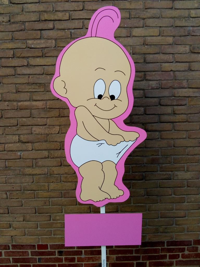 babybordverhuur westervoort, meisje luier. geboorteborden, Ophalen, Nieuw, Geboortebord