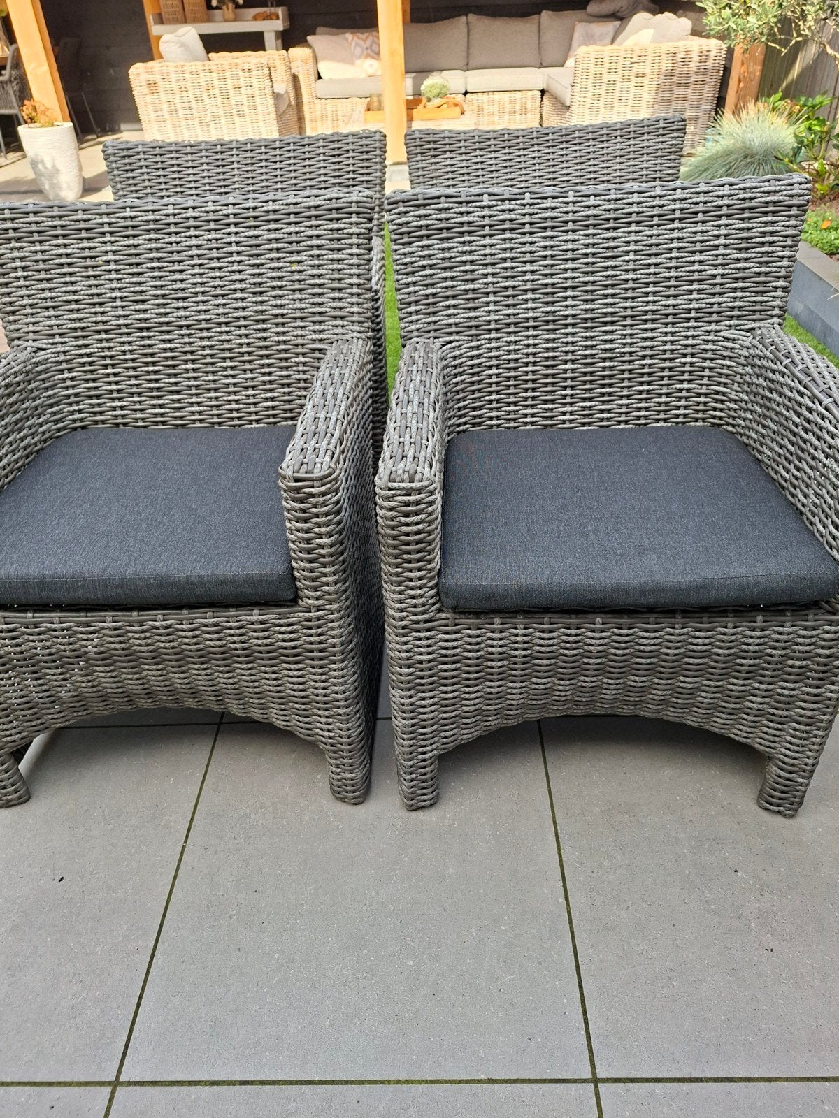 4 x wicker tuin stoelen, Ophalen, 4 zitplaatsen, Gebruikt, Wicker