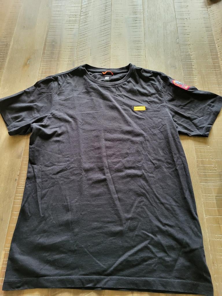 Zwart katoenen t shirt parajumpers mt Y-M, Jongen of Meisje, Ophalen of Verzenden, Zo goed als nieuw, Parajumpers