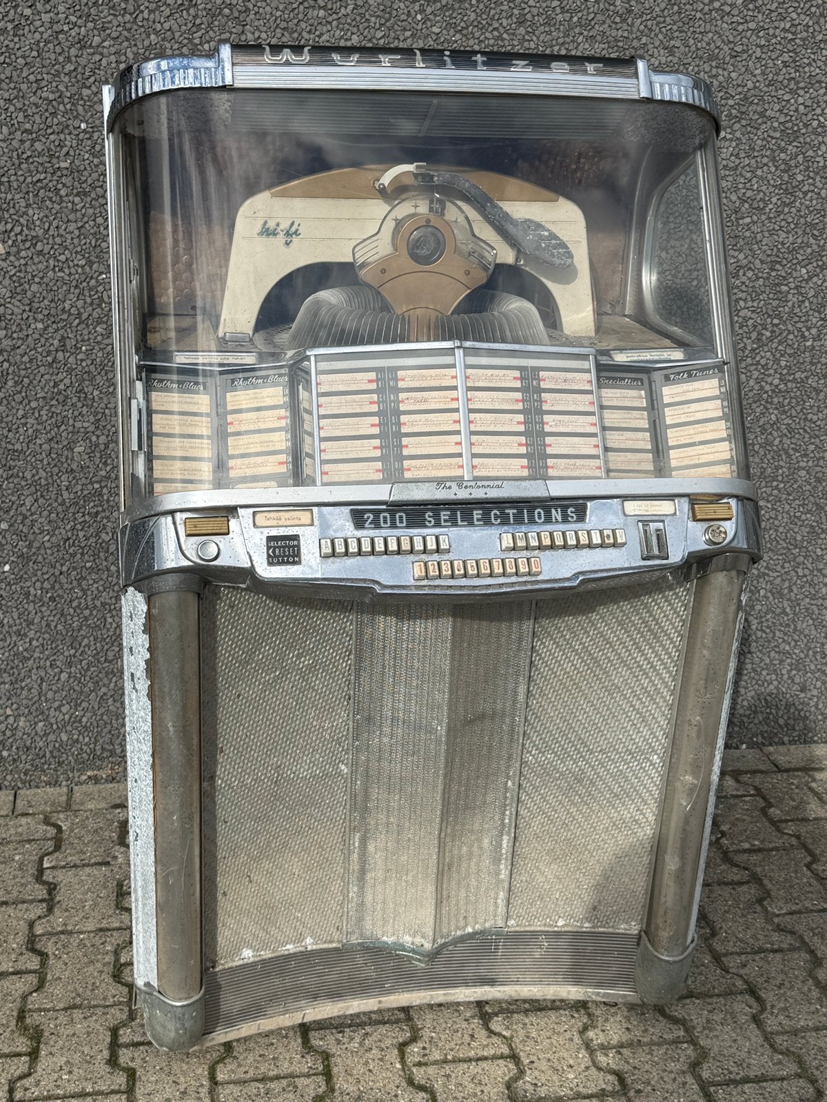 NU TE BEZICHTIGEN: barnfind WURLITZER 2000 jukebox, Ophalen, Gebruikt, 1950 tot 1960, OJC