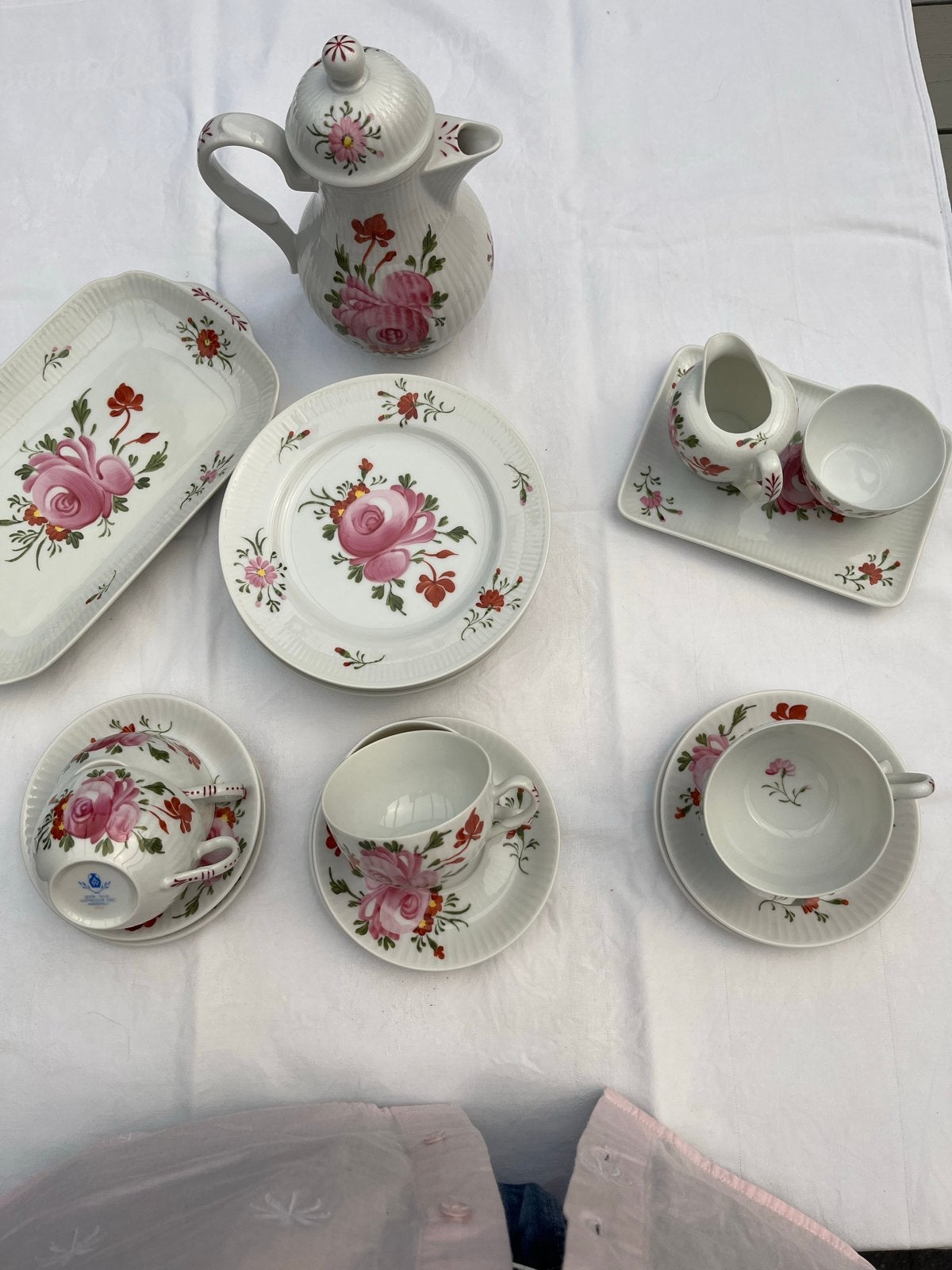 August Warnecke koffieservies Ostfriesland handgeschilderd, Ophalen, Vintage, Zo goed als nieuw, Porselein