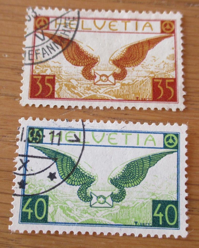 Zwitserland, Luchtpostserie, 1929, Verzenden, Gestempeld