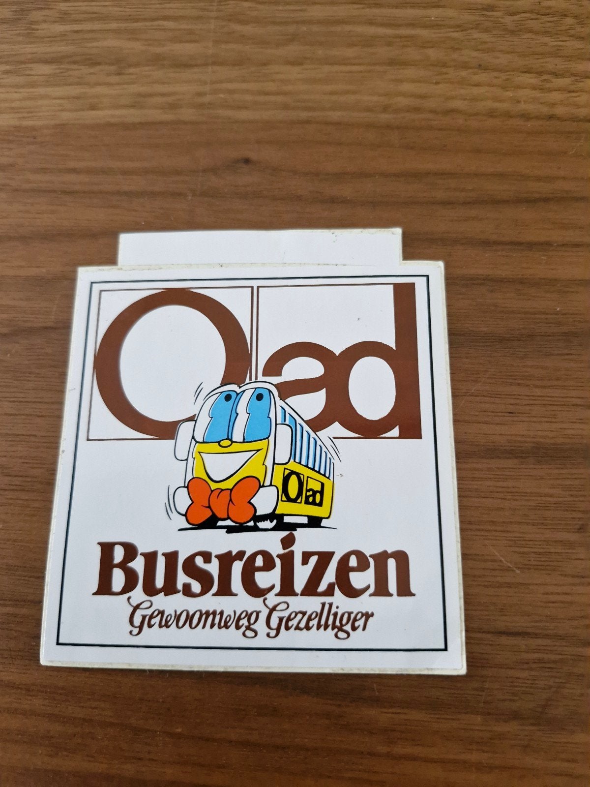 10771 Vintage Oad Busreizen sticker - Gewoonweg Gezelliger, Verzamelen, Ophalen of Verzenden, Gebruikt