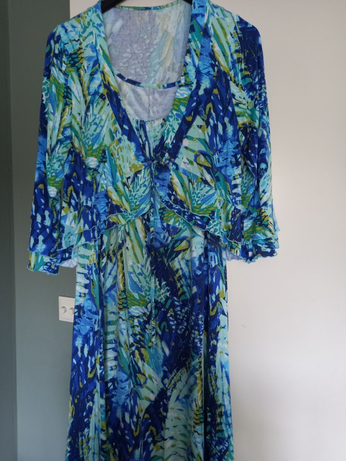 Zomerjurk met bolero 48 /50, Verzenden, Gedragen, Blauw, Jurk