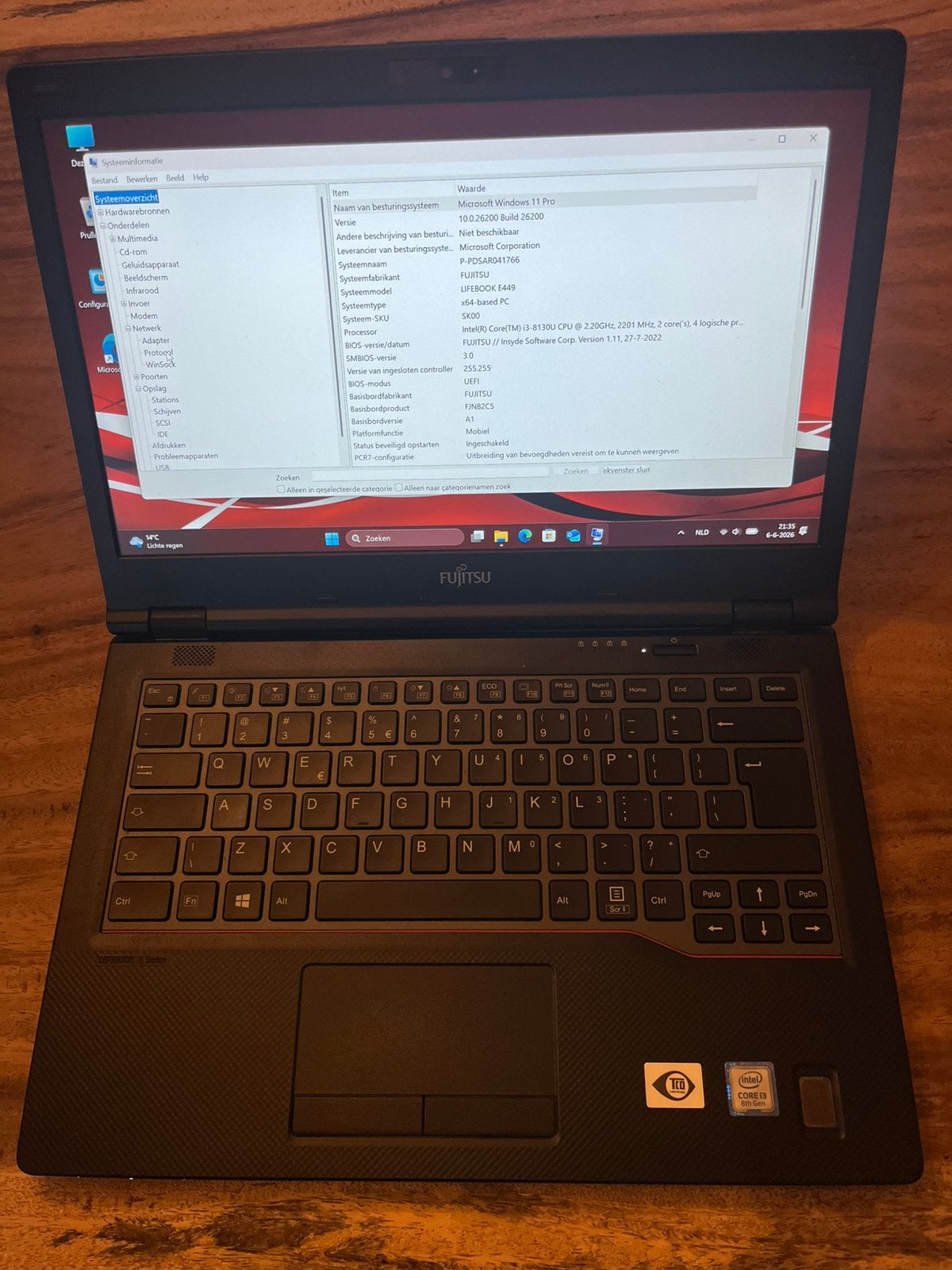Fujitsu laptop met i3 8e generatie processor, Computers en Software, Windows Laptops, Ophalen, 2 tot 3 Ghz, 14 inch, Zo goed als nieuw