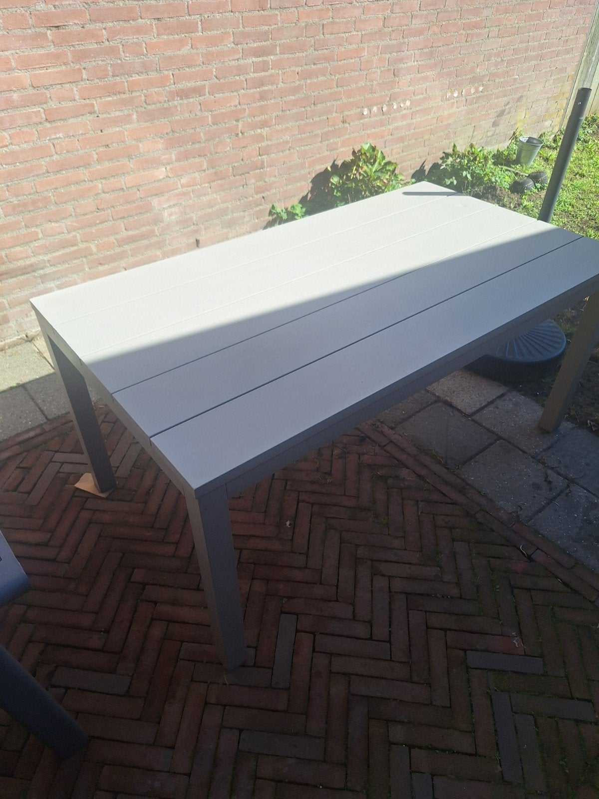 Aluminium tuintafel 88x160cm - Gebruikt, Ophalen, Gebruikt, Rechthoekig, Aluminium