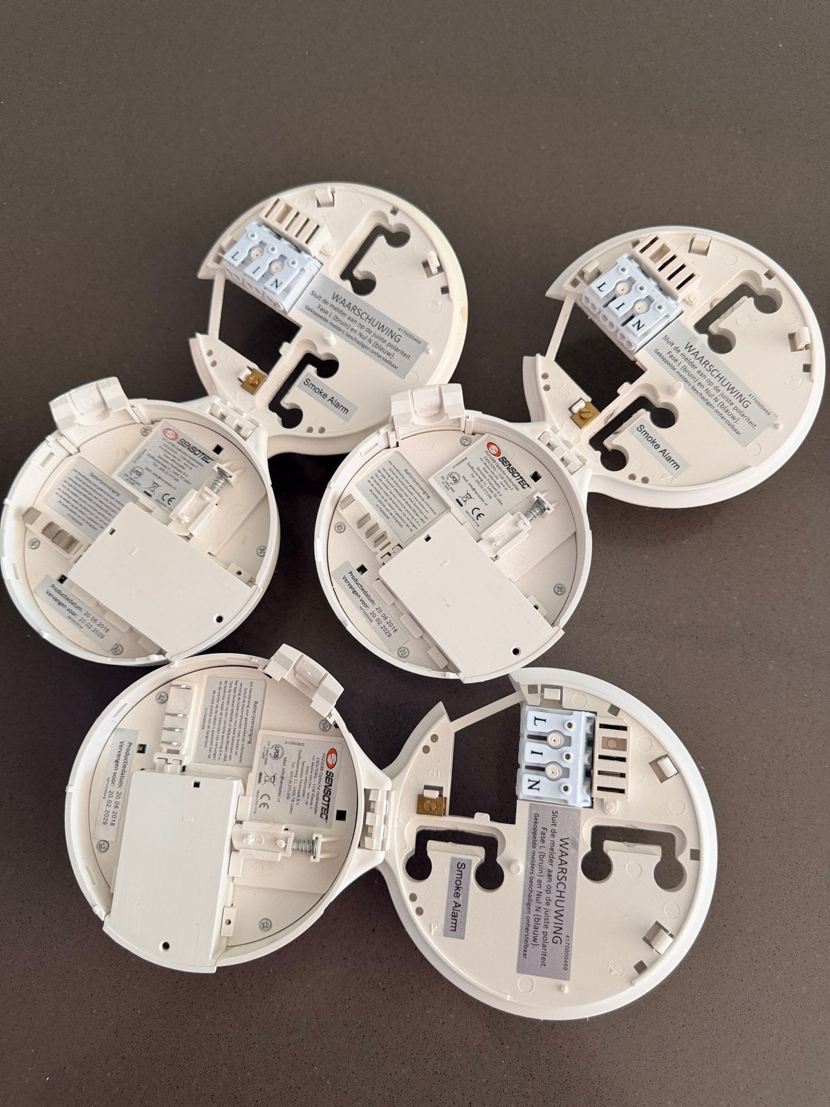 3x Fh250Bb Optische Rookmelders 230V/50Hz Klasse II, Ophalen of Verzenden, Gebruikt, Detector, Sensor of Melder, Rook
