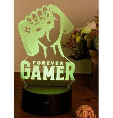 Decoratieve lamp "Forever gamer", Ophalen of Verzenden, Nieuw, Lamp