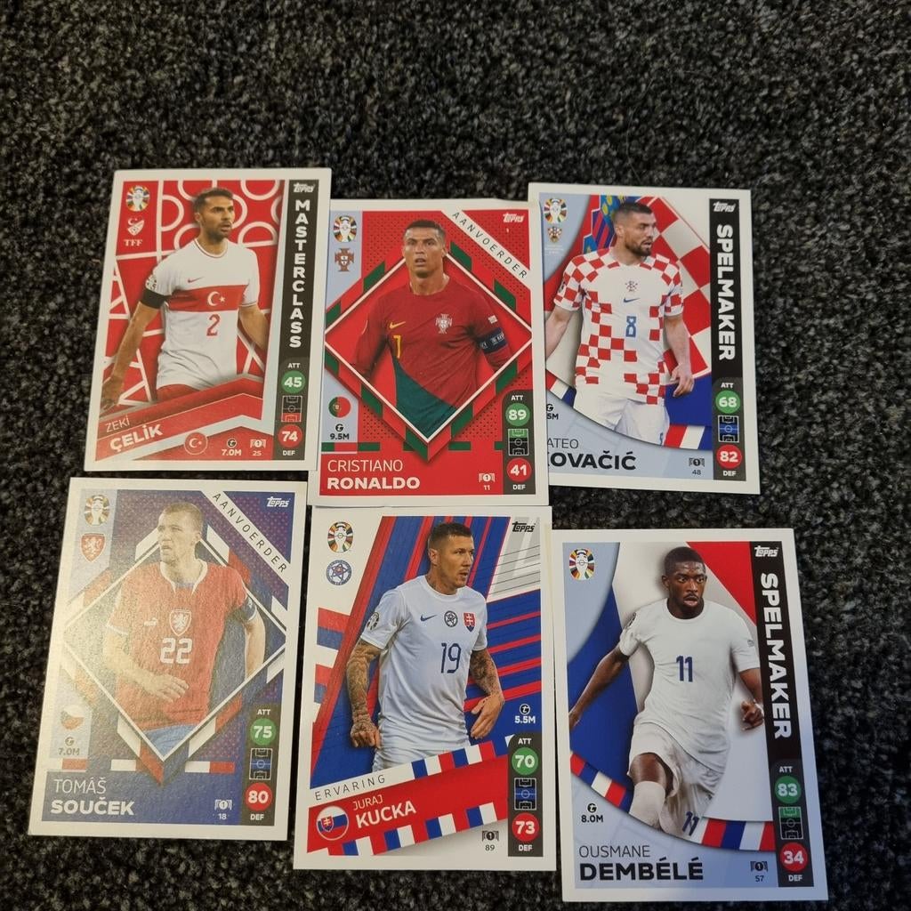 Topps Match Attax Voetbal Spelerskaarten - 6 stuks, Ophalen of Verzenden, Gebruikt, Buitenlandse clubs, Spelerskaart
