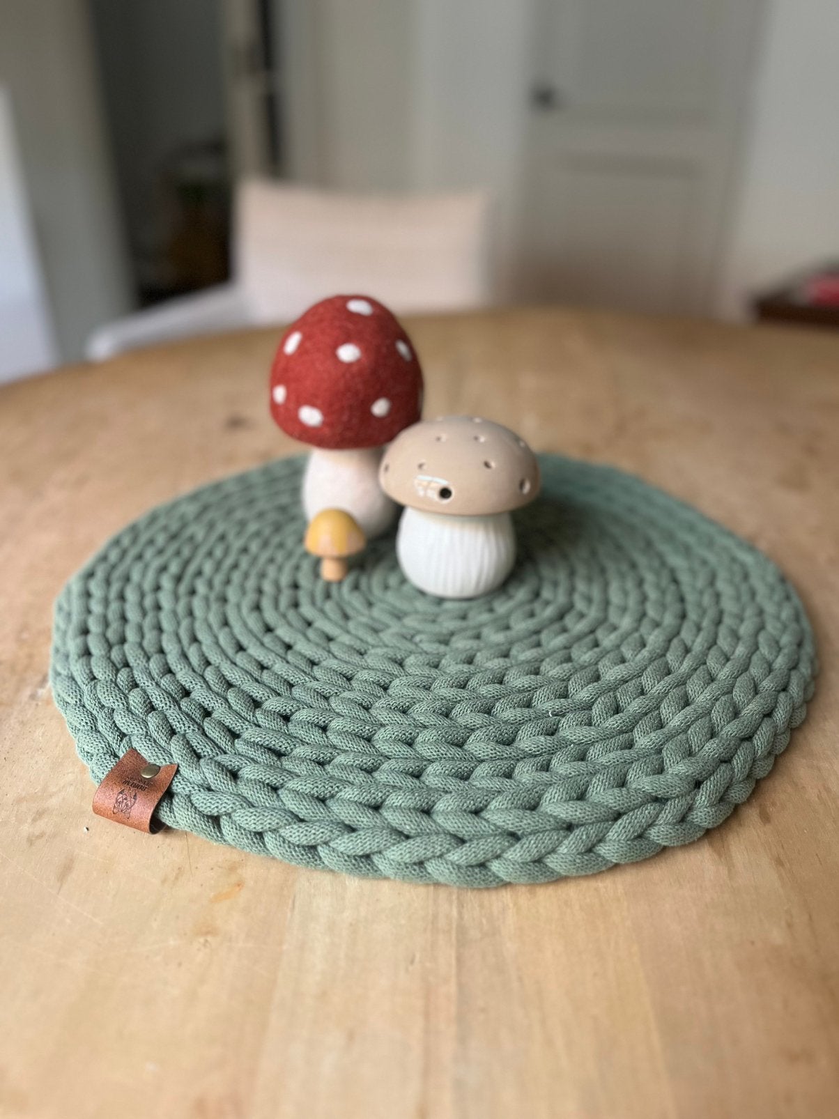 Tafellegger rond | handgemaakt | scandi deco, Groen, Nieuw, Ophalen of Verzenden, Scandinavisch