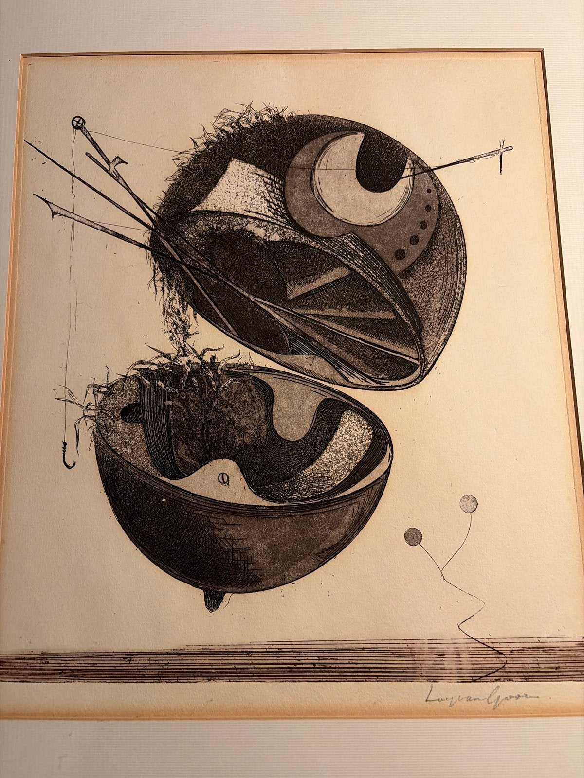 Lucebert van Goor - Surrealistische Ets, gesigneerd, Ophalen, Ets, Gesigneerd, 1950 - 1999