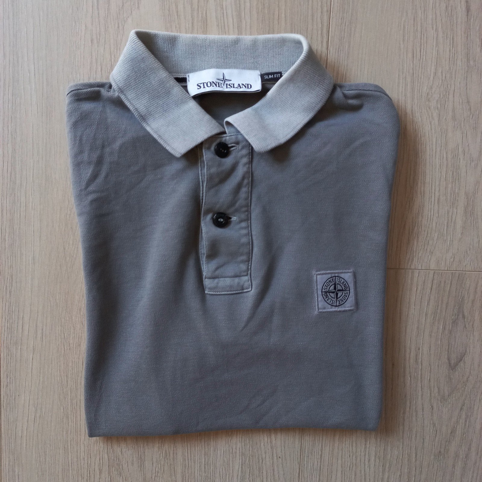 Stone Island Slim Fit Polo Grijs Maat S, met certilogo., Ophalen of Verzenden, Maat 46 (S) of kleiner, Grijs, Stone Island