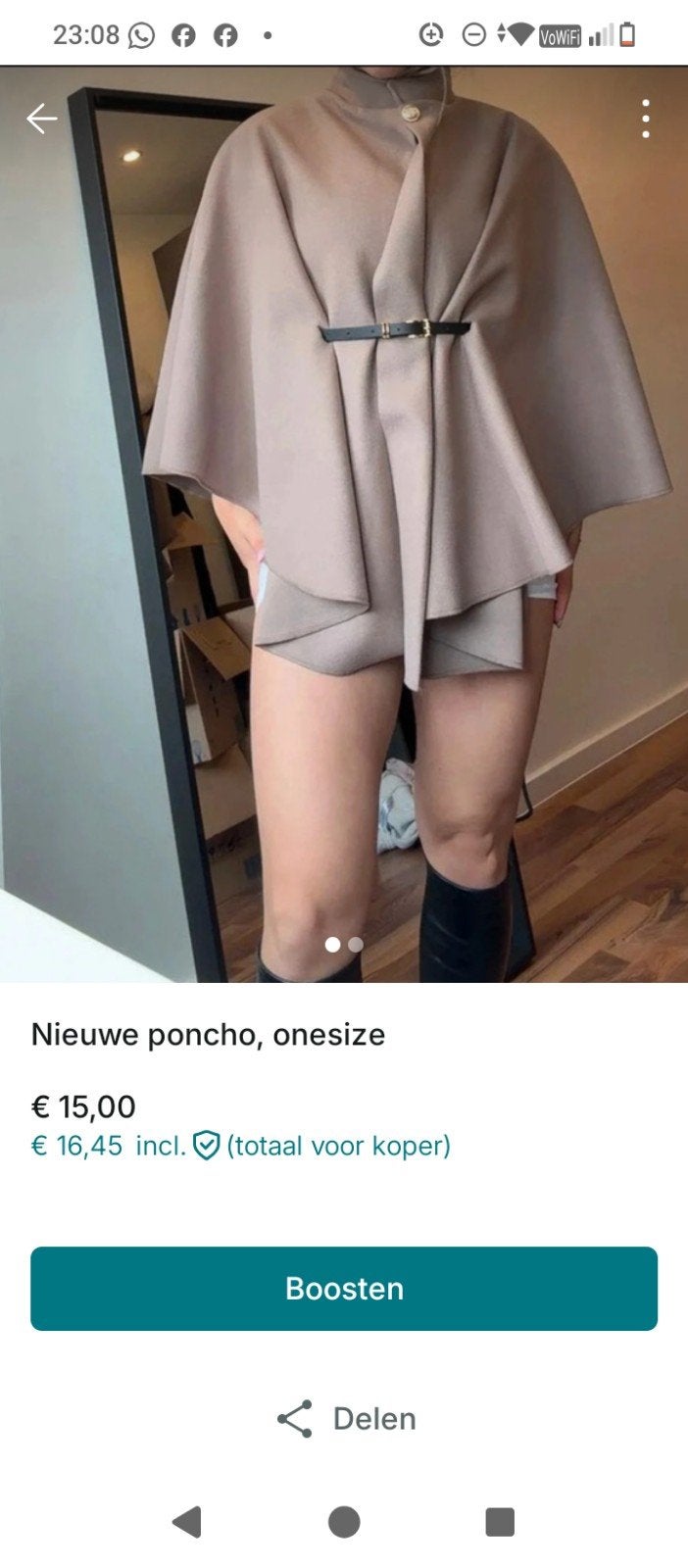 poncho, Ophalen of Verzenden, Nieuw, Zwart