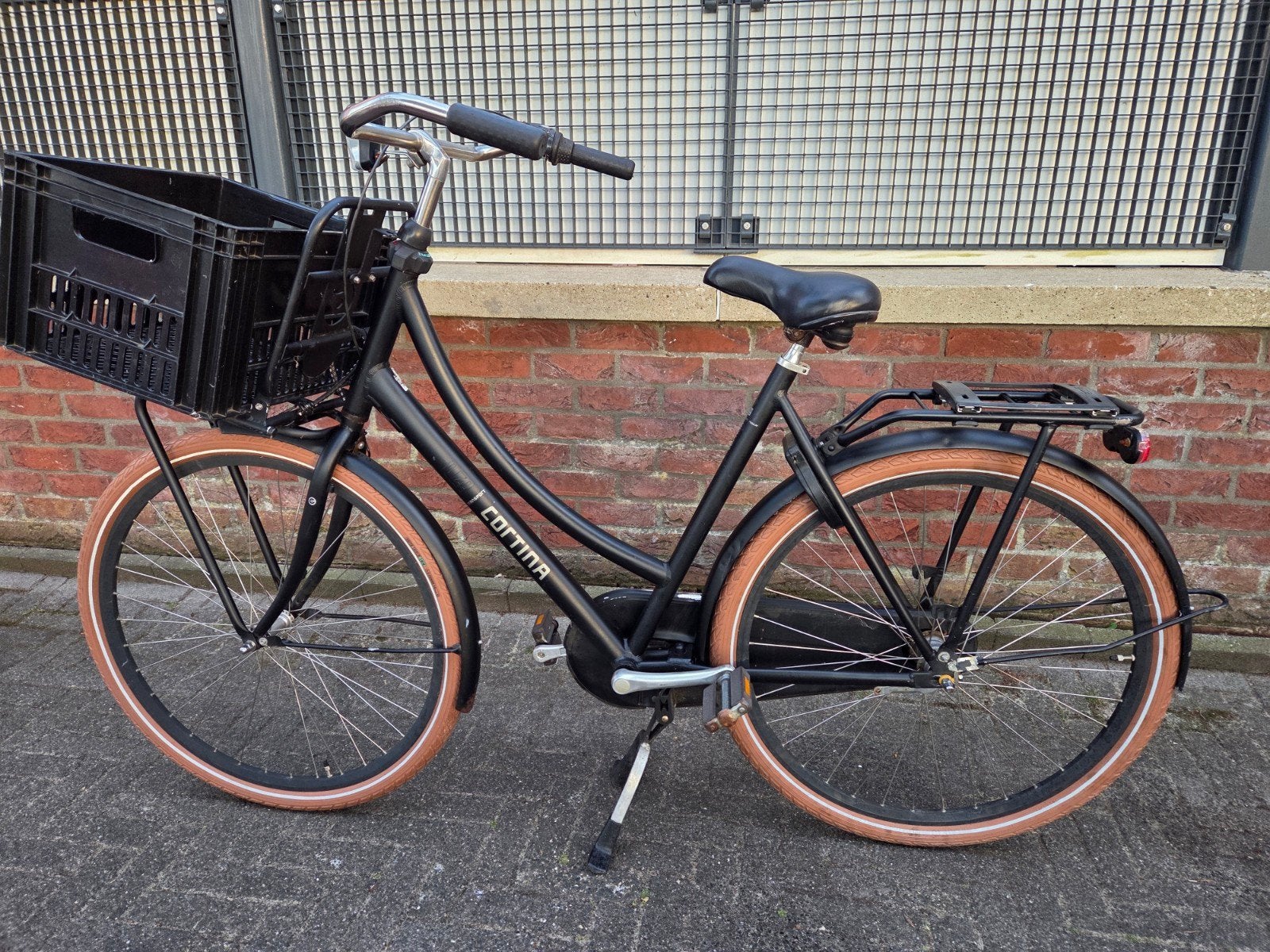 Cortina Transportfiets U4 Damesfiets Zwart met krat, Terugtraprem, Versnellingen, Ophalen, Overige merken