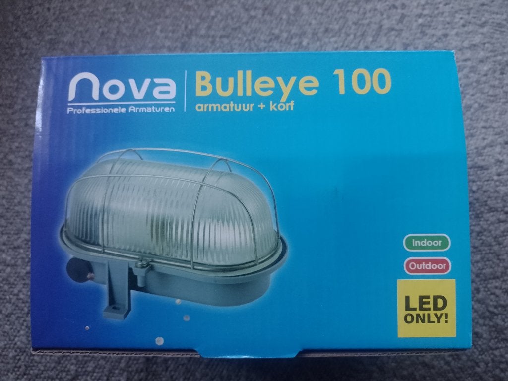 Nova Bulleye 100 armatuur en korf., Huis en Inrichting, Lampen | Wandlampen, Verzenden, Nieuw