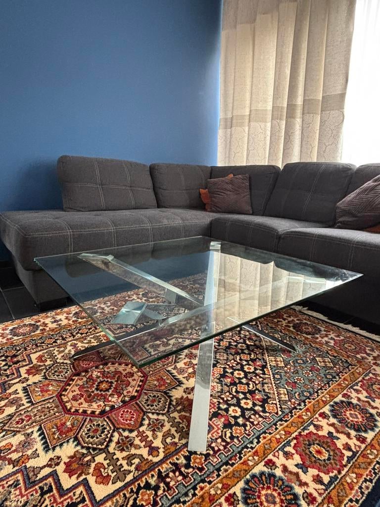 Moderne glas salontafel, Ophalen, 50 tot 100 cm, Minder dan 50 cm, Rechthoekig
