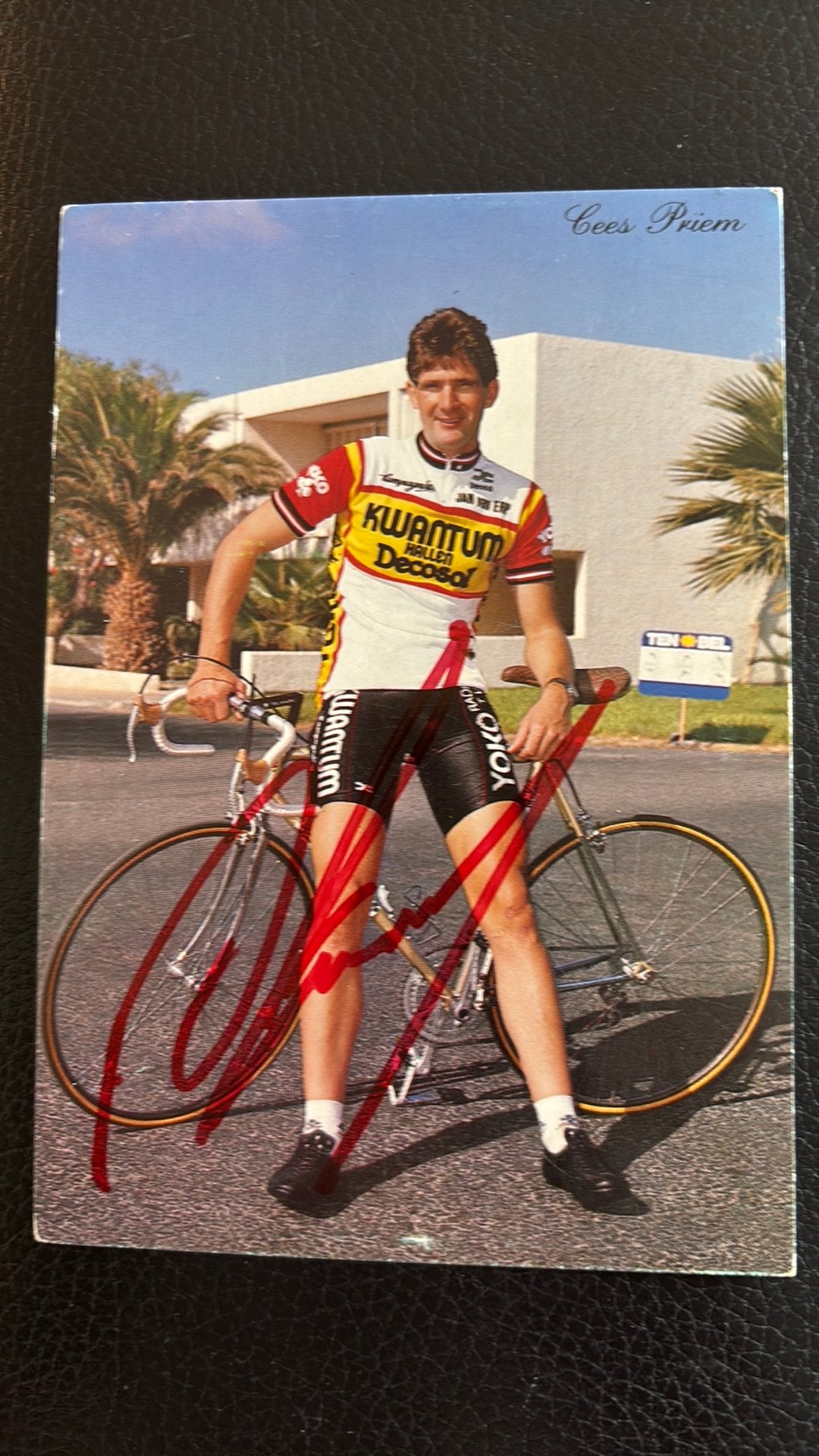 Wielrennen Tour de France CEES PRIEM 1984 echte handtekening, Verzamelen, Verzenden, Zo goed als nieuw, Overige sporten, Spelerskaart