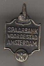 Speldje SPAARBANK VOOR DE STAD AMSTERDAM BIJ (A9), Ophalen of Verzenden, Gebruikt, Overige onderwerpen