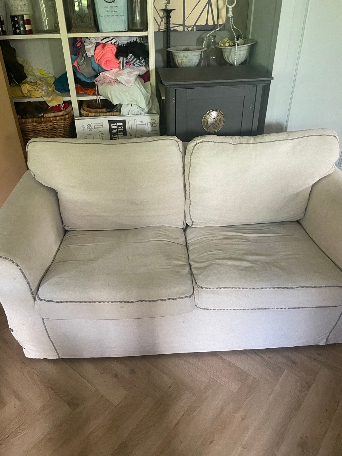 IKEA Ektorp bank met beige hoes - Goede staat, Ophalen, Gebruikt, 150 tot 200 cm, Tweepersoons