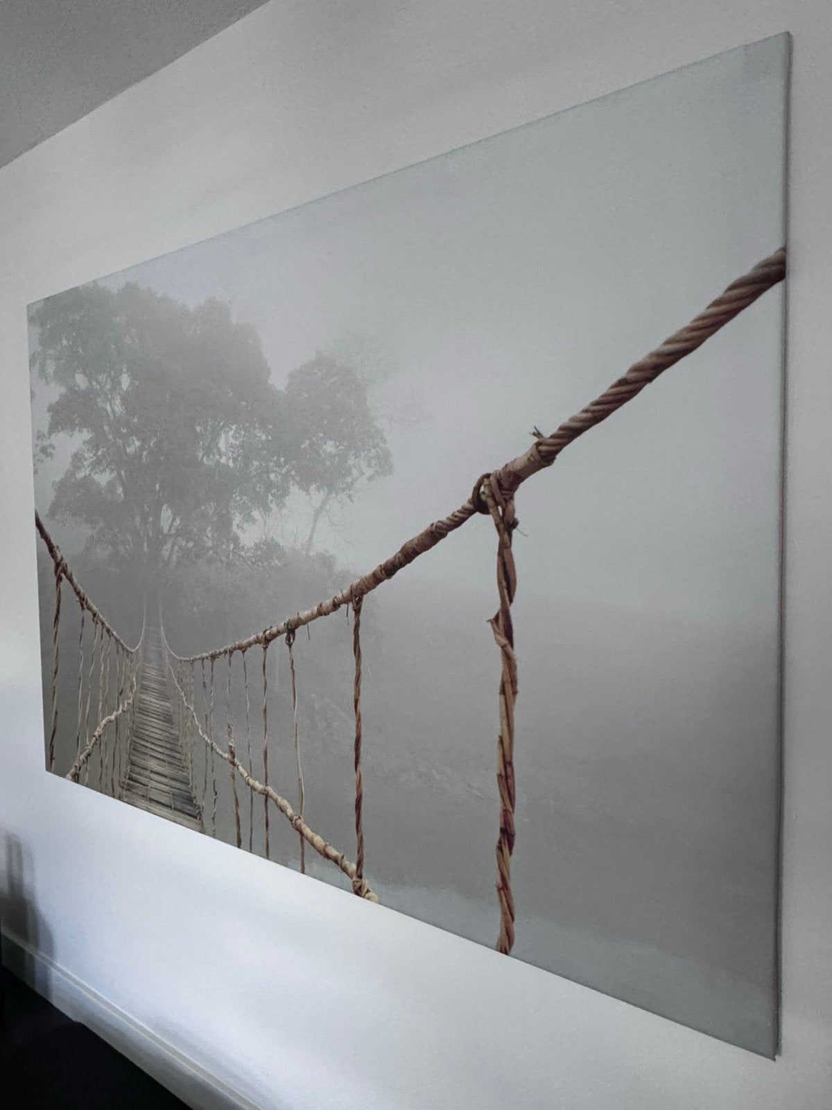 IKEA wanddecoratie canvas Touwbrug in Mist 196x143cm, Ophalen, Schilderij, Textiel, Zo goed als nieuw