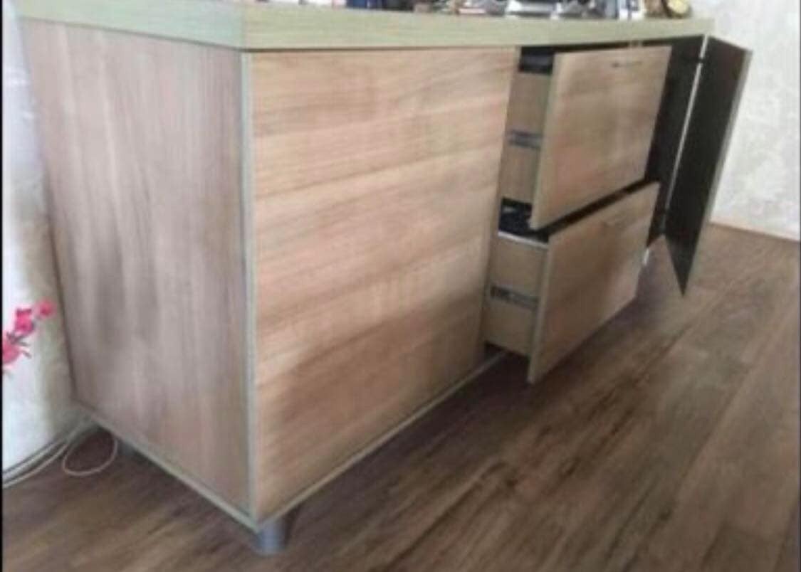 Dressoir in beukenkleur B200-H95- D 50 cm, Ophalen, Gebruikt, Met deur(en), 150 tot 200 cm