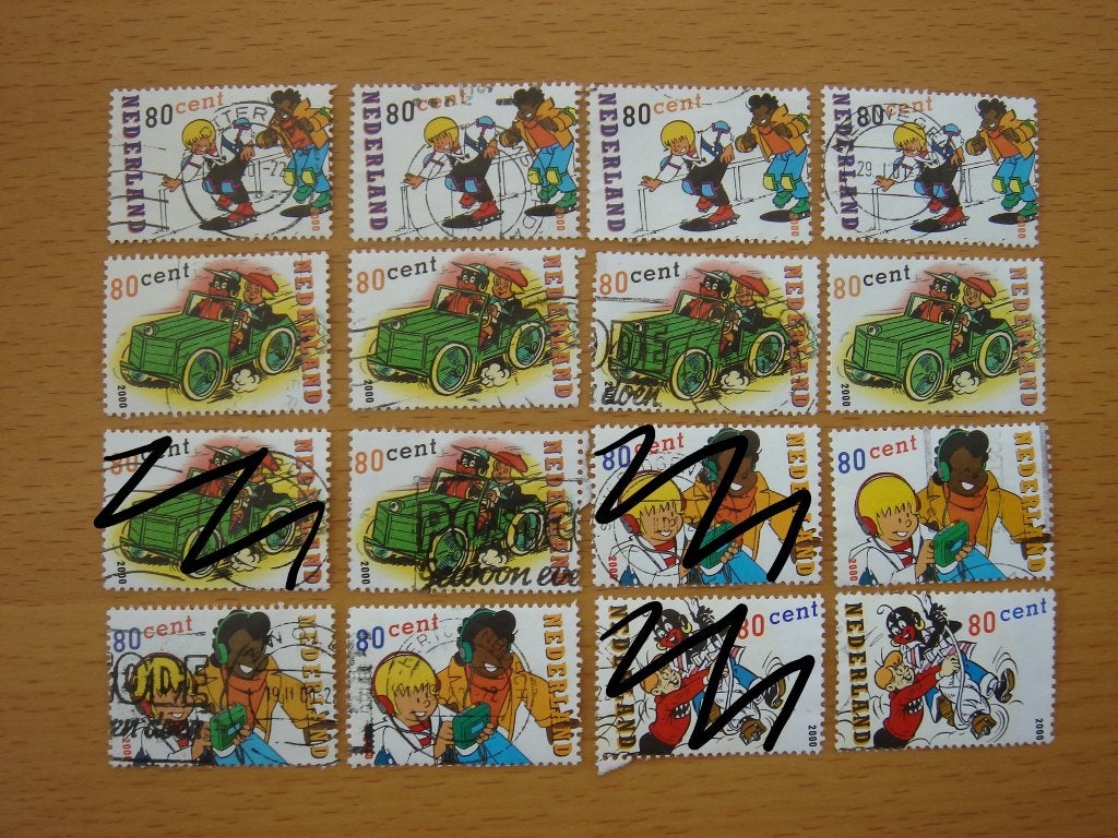 Strippostzegels Sjors en Sjimmie 13x  NVPH 1919 tm NVPH 1922, Postzegels en Munten, Postzegels | Nederland, Ophalen of Verzenden
