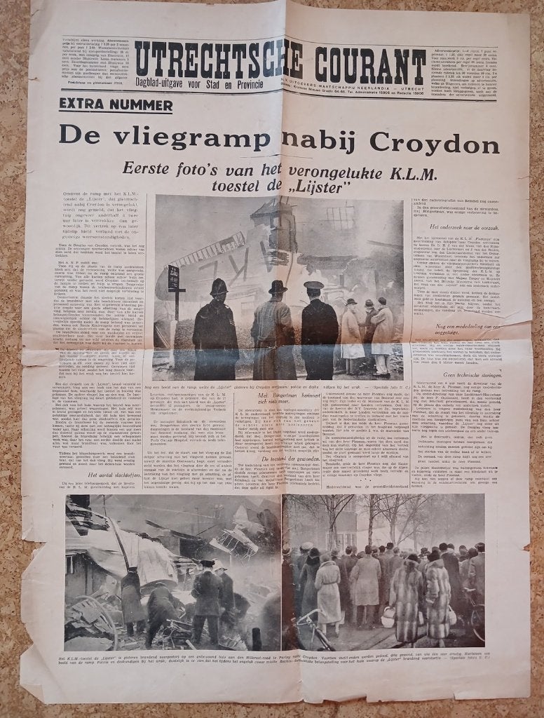 Ramp KLM Lijster extra nummer Utrechtsche Courant 1936, Verzamelen, Gebruikt, Verzenden, X, Boek of Tijdschrift