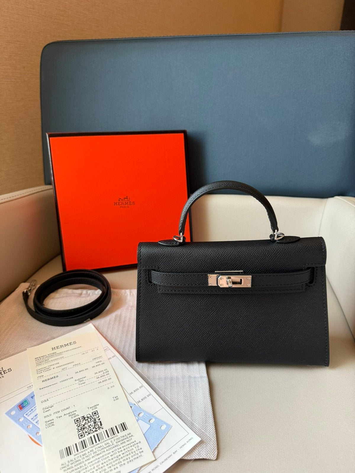 Hermes mini kelly, Sieraden, Tassen en Uiterlijk, Tassen | Damestassen, Ophalen of Verzenden, Zo goed als nieuw, Zwart, Handtas