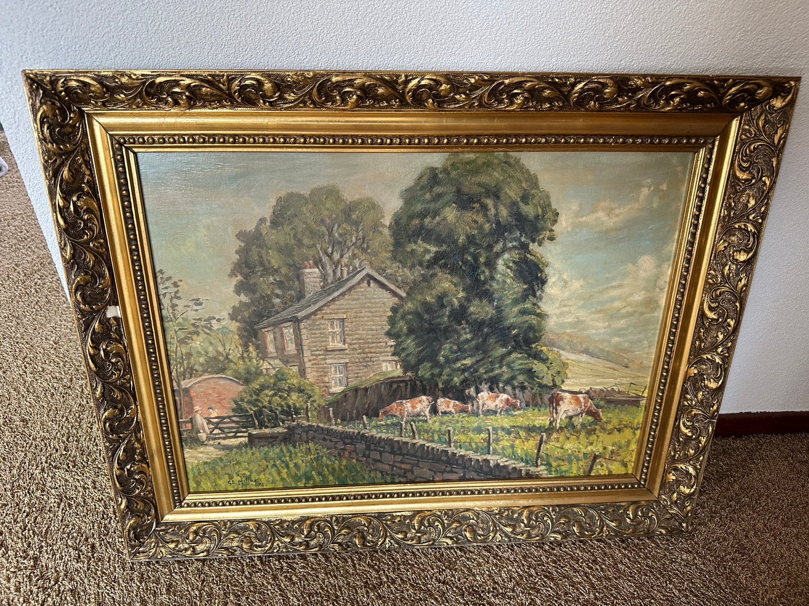 Schilderij van de engelse schilder G.E. Miller, prima staat, Antiek en Kunst, Kunst | Schilderijen | Klassiek, Ophalen