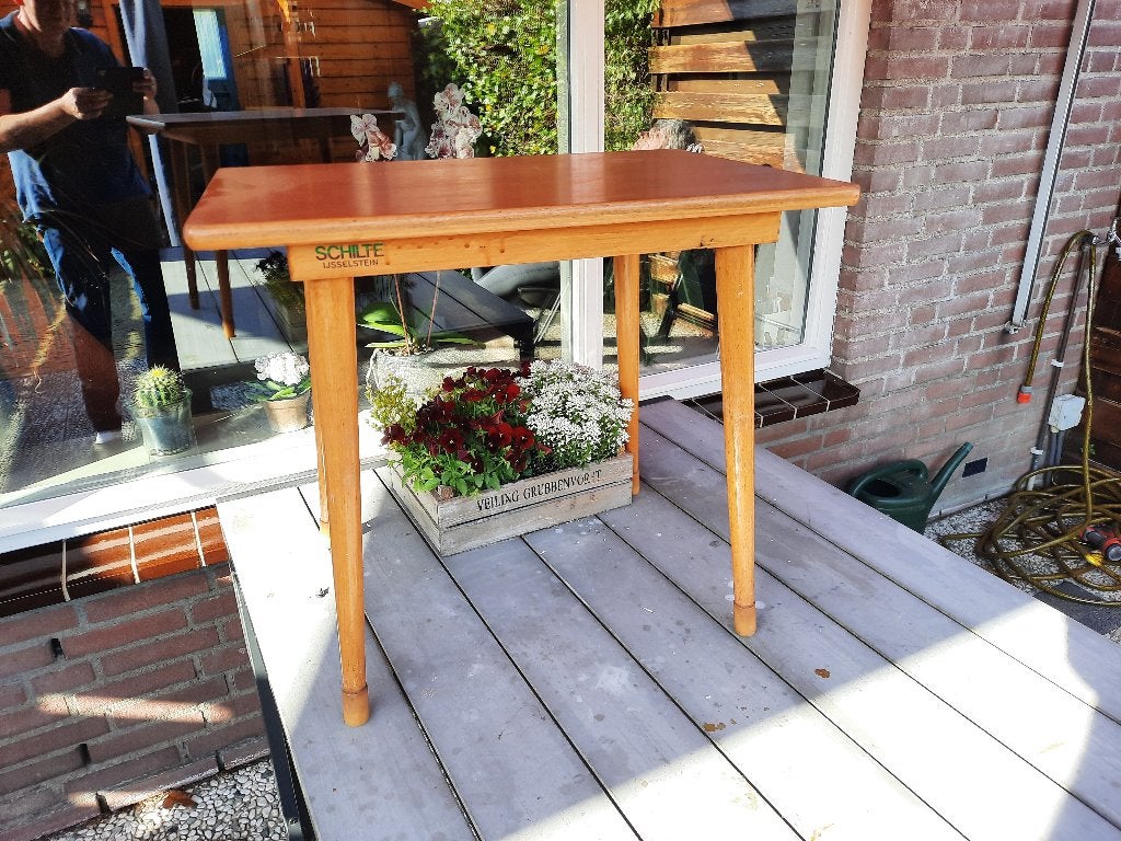 leuk vintage school tafeltje bureau bijzet tafeltje, Ophalen, Gebruikt, Hout, Kinderbureau