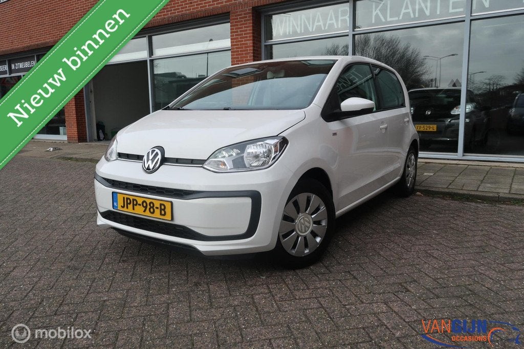 Volkswagen Up! 1.0 BMT high up! airco cruise control, Voorwielaandrijving, Stof, Gebruikt, Wit