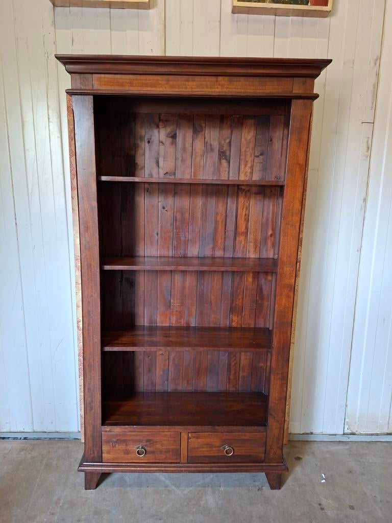 Klassieke boekenkast met 2 lades afm: 100x35cm en 185cm hoog, Ophalen of Verzenden, 25 tot 50 cm