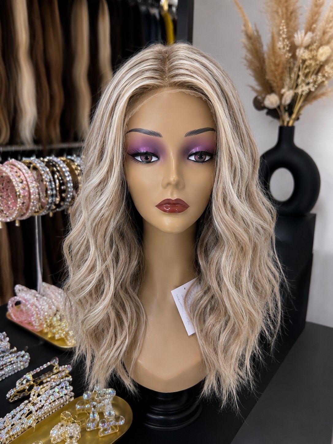 Hoogwaardige Echthaar Pruik Lace Wig 50cm haarverlenging, Ophalen of Verzenden, Nieuw, Pruik of Haarverlenging