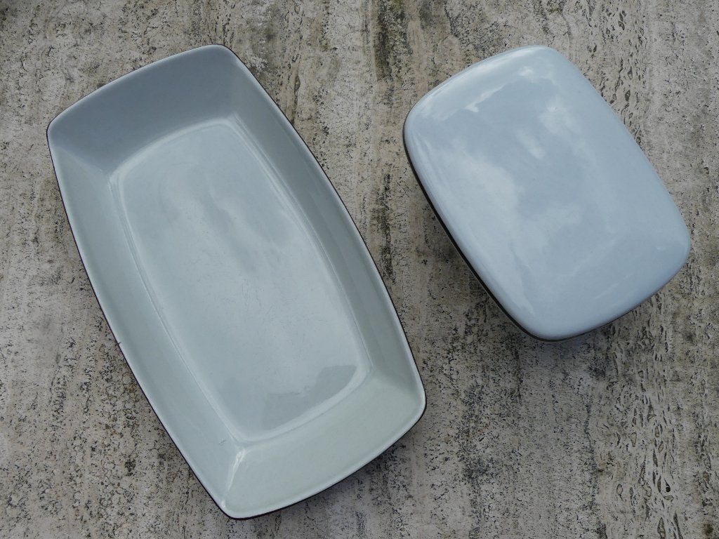 Figgjo Flint Norway Servies F555 Lichtgrijs met Bruin randje, Overige merken, Nieuw, Ophalen of Verzenden, Overige stijlen