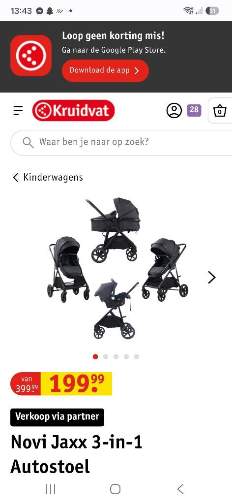 Kinderwagen Novi Jaxx 3-in-1 Black met Autostoel, Ophalen, Zo goed als nieuw, Overige merken