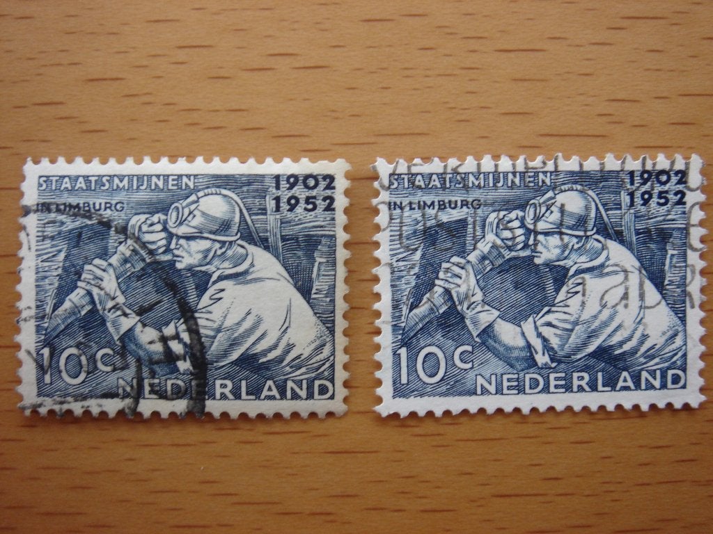 Nederlandse staatsmijnen 2x NVPH 582   Gestempeld, Ophalen of Verzenden, Na 1940, Gestempeld