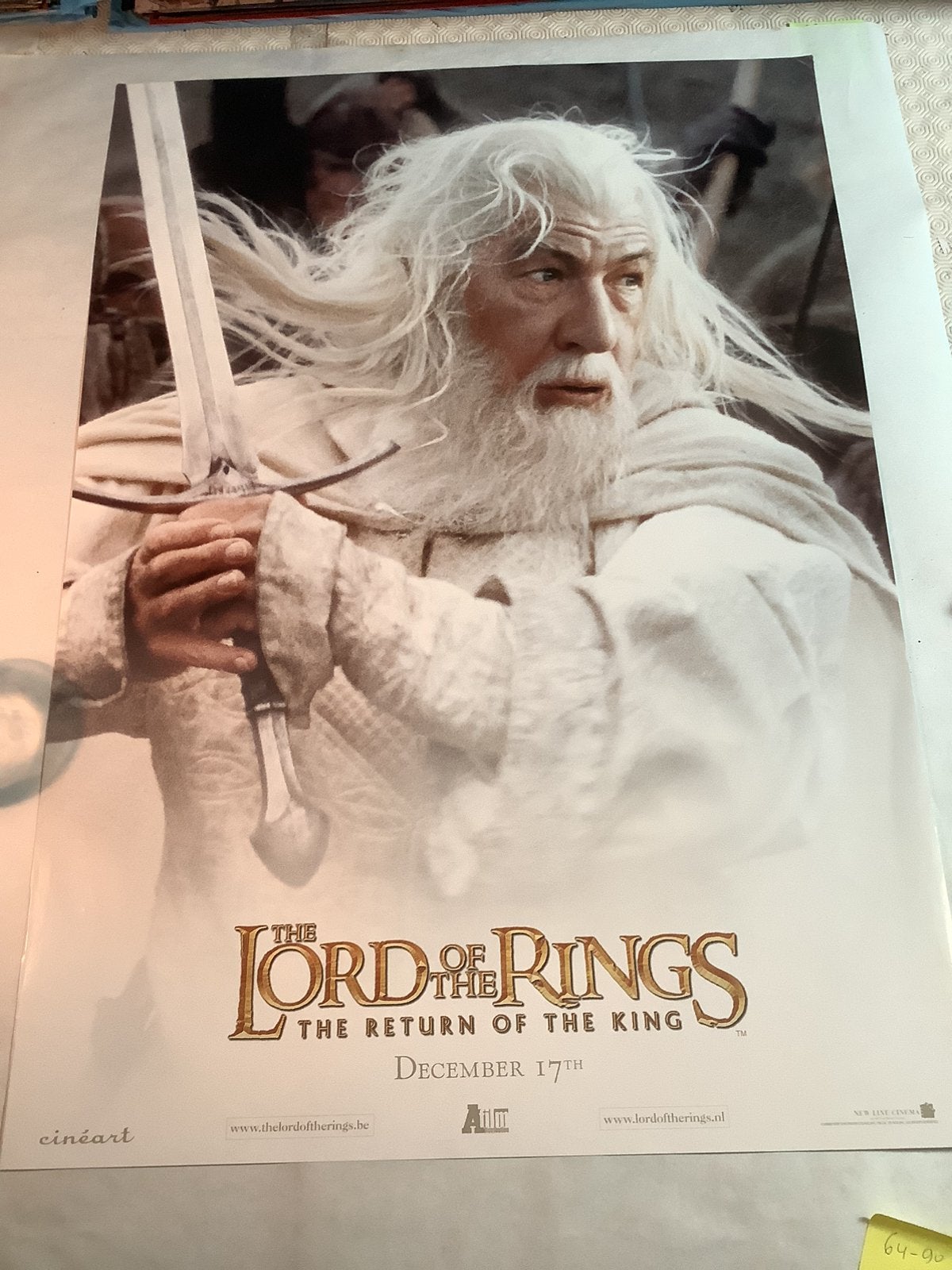 LORD OF THE RINGS   FILMPOSTER   70-100 cm, Ophalen of Verzenden, Zo goed als nieuw, Replica