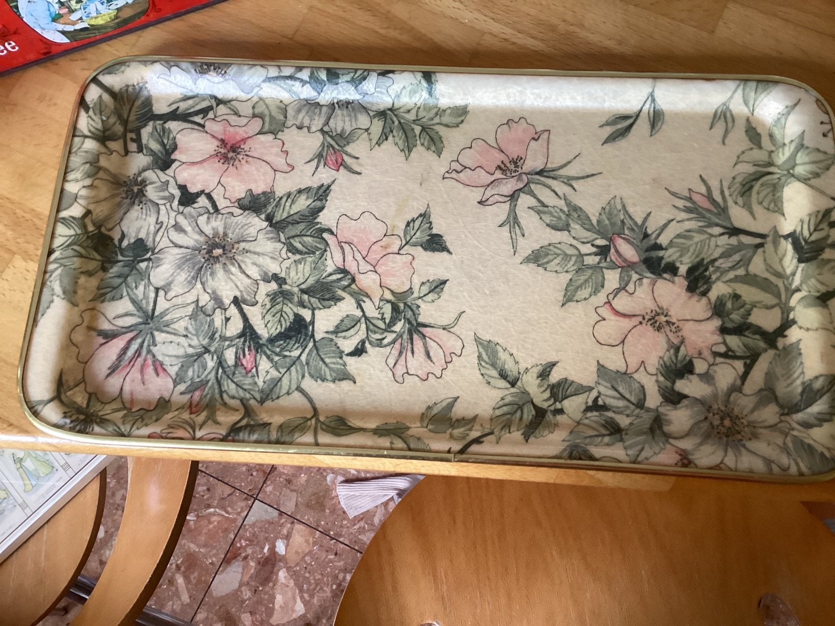 Dienblad kunststof  bloem // 36x19 cm, Huis en Inrichting, Woonaccessoires | Dienbladen, Ophalen of Verzenden, Zo goed als nieuw