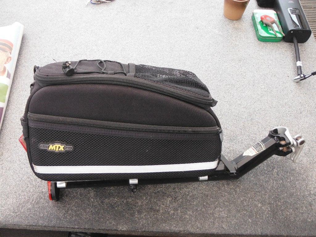zgan Topeak bagagedrager MET trunkbag Quick MTX Track, Fietsen en Brommers, Verzenden, Zo goed als nieuw, Quick MTX Track en Topeak