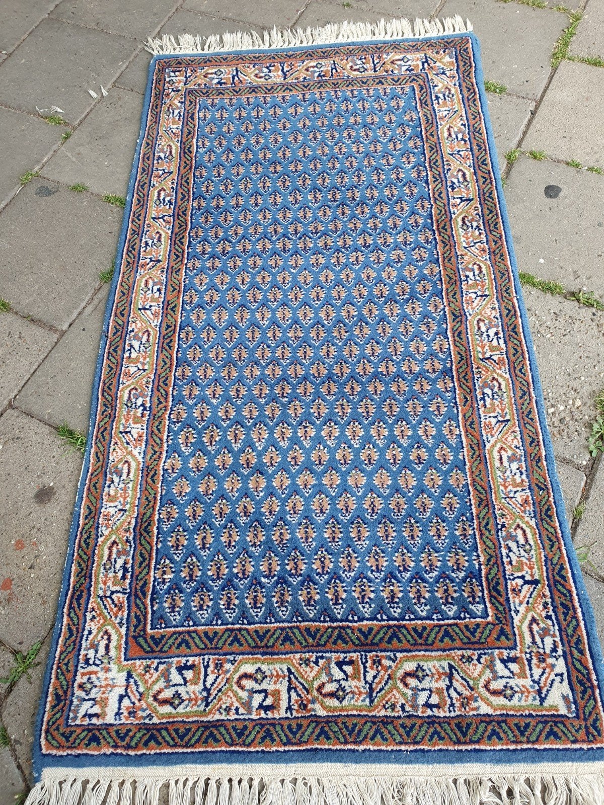Perzisch tapijtje 155x75 Mir, Gebruikt, Overige kleuren, 150 tot 200 cm, Rechthoekig