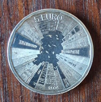 5 euro 2008 architectuur vijfje, Ophalen, Koningin Beatrix, Euro's, Losse munt