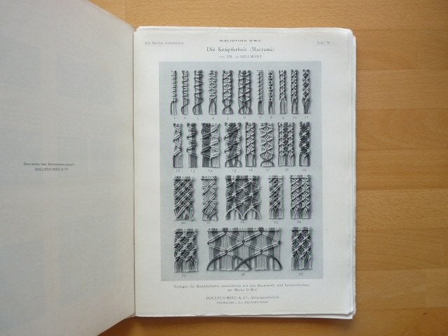 Die Knupfarbeit Bibliothek D.M.C, Dillmont, 1905, macramé, Ophalen of Verzenden, Gebruikt, Breien of Haken, Patroon of Boek